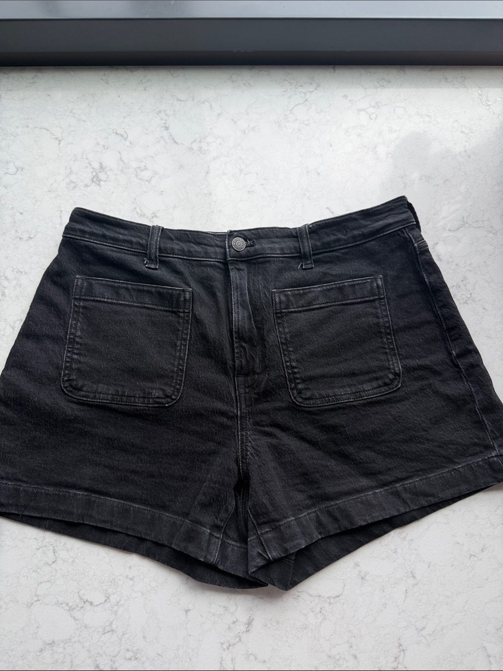 Madewell Black High-Rise Sailor Shorts